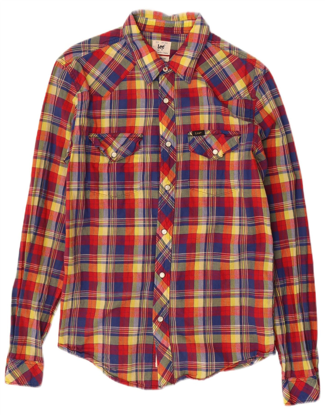 Camicia western da uomo Lee in cotone a quadri rossi medi