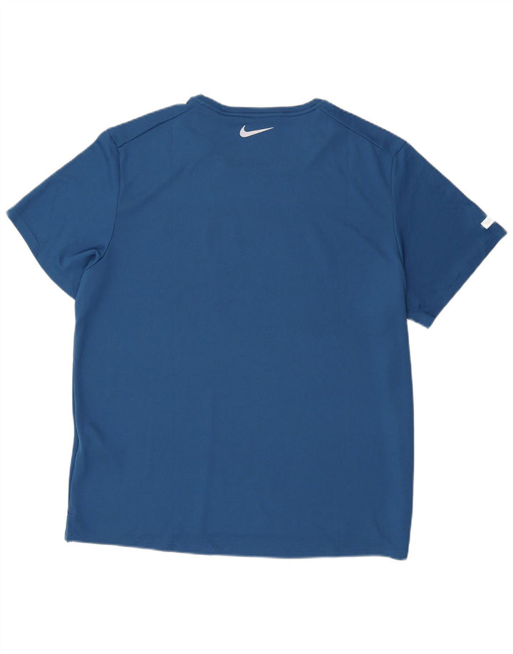 T-shirt grafica Nike da uomo Dri Fit Top XL blu poliestere