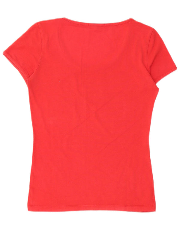 GUESS T-shirt grafica da donna Top UK 12 Medio Rosso Cotone