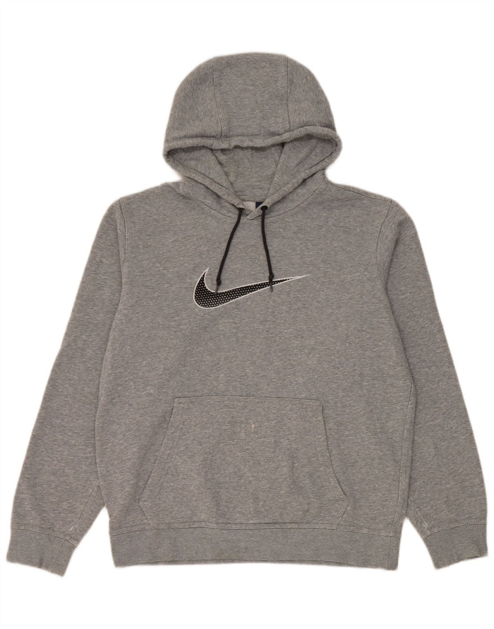 Felpa con cappuccio grafica Nike da uomo in cotone grigio medio