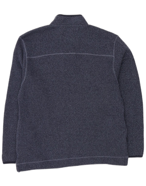 Felpa da uomo con collo con zip Weird Fish, maglione XL, poliestere screziato blu navy