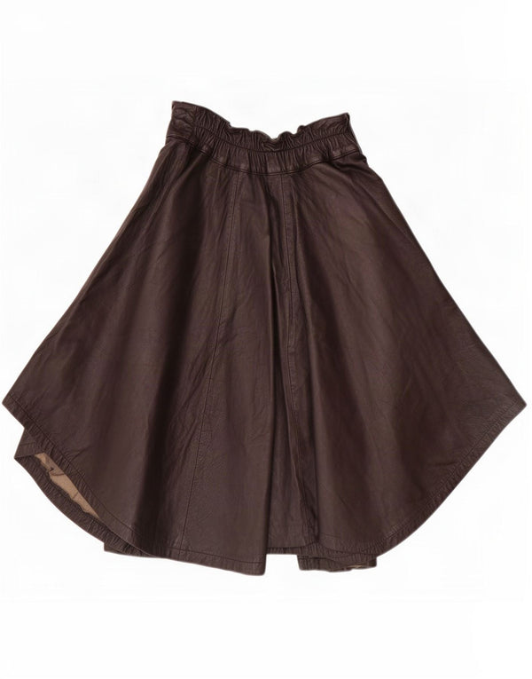 Gonna asimmetrica in pelle vintage da donna piccola W26 nera