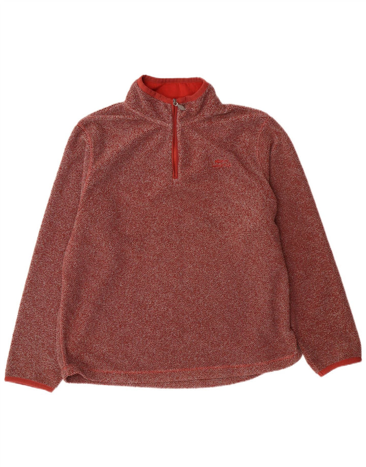 Maglione in pile da uomo con collo con zip Weird Fish 2XL poliestere bordeaux