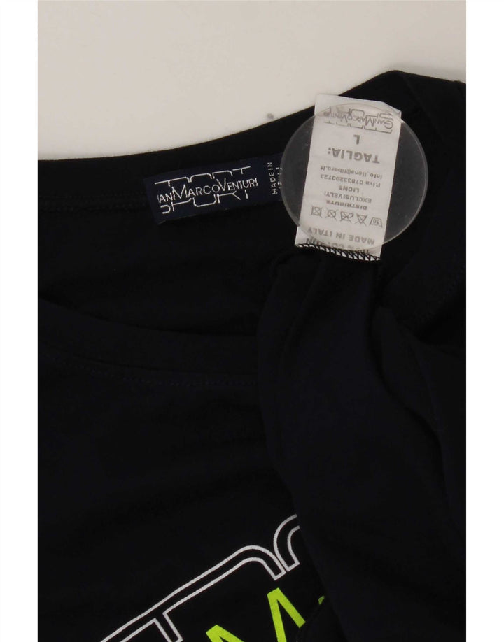 Gilet grafico da uomo Gian Marco Venturi, grande, in cotone blu navy