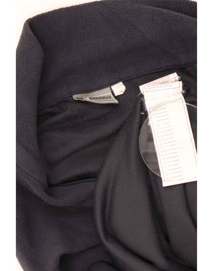 Maglione in pile da uomo con zip e collo Lotto, grande, in poliestere blu navy