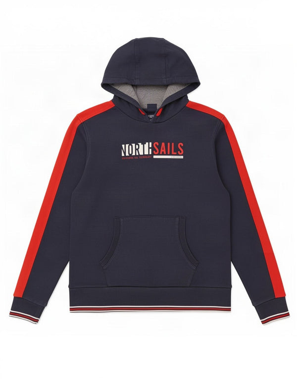 Felpa con cappuccio grafica da ragazzo North Sails 15-16 anni Colorblock blu navy