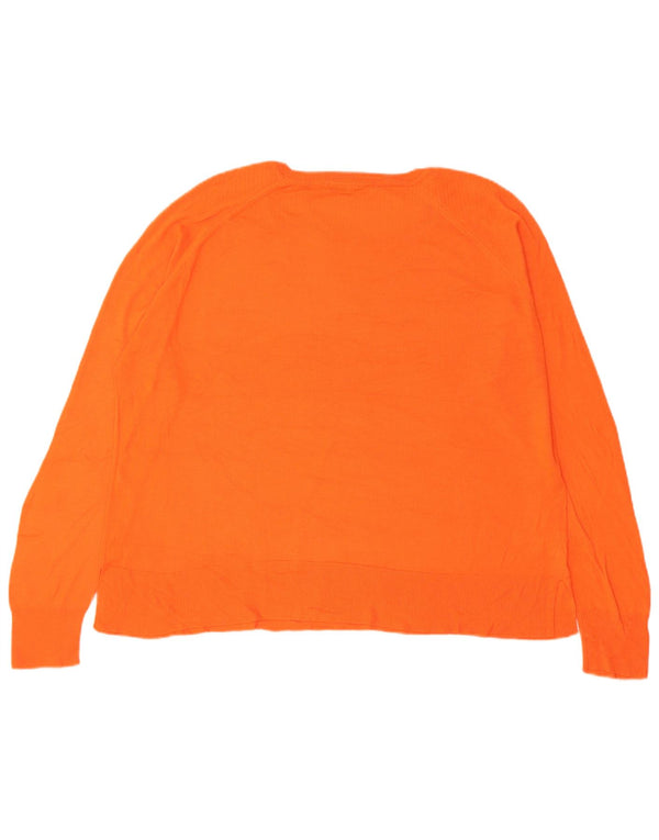 Maglione Zara da donna con scollo a barca UK 16 grande viscosa arancione