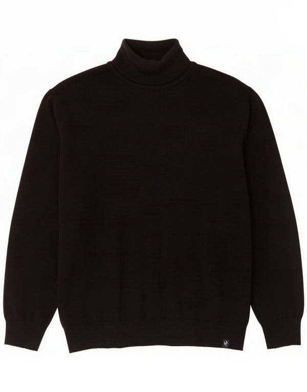 Fay Maglione maglione collo alto da uomo grande in lana nera