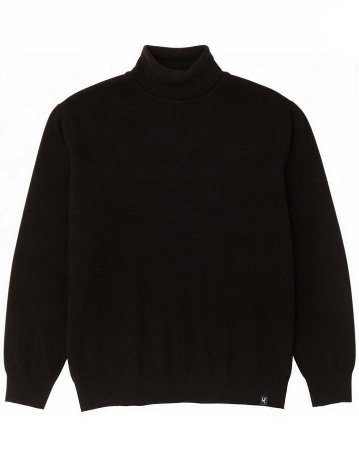 Fay Maglione maglione collo alto da uomo grande in lana nera