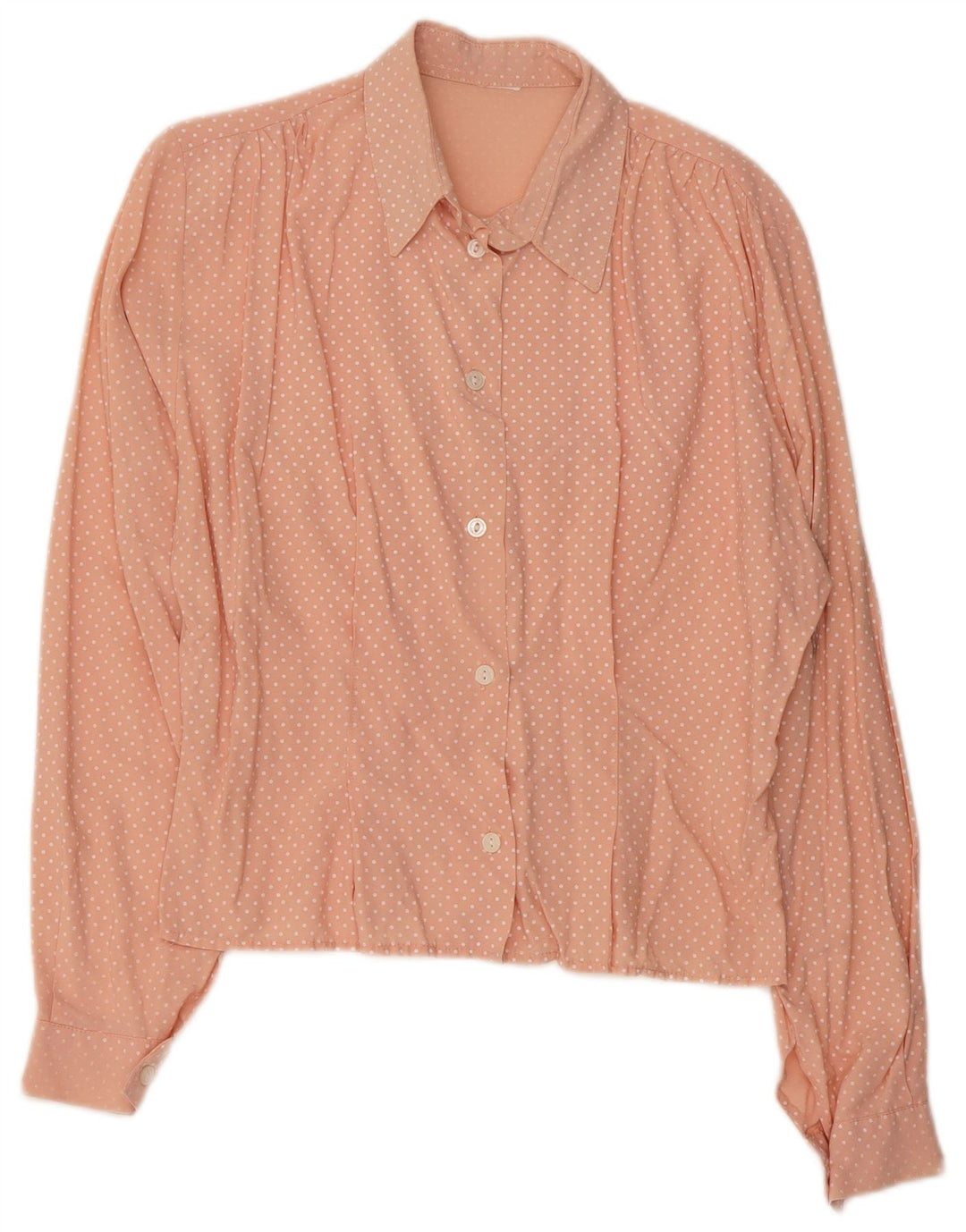 Camicia vintage da donna UK 16 grande rosa maculata