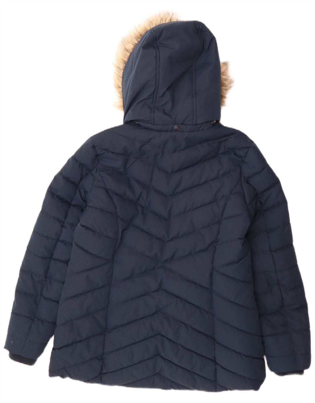 Giacca imbottita con cappuccio da donna Fat Face UK 14 grande poliestere blu navy