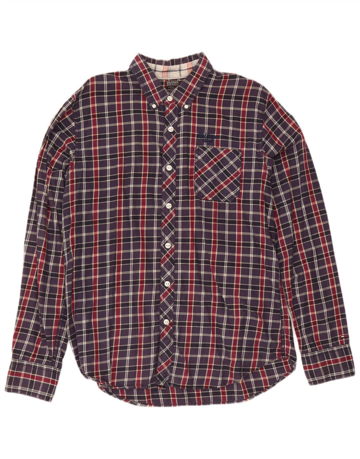 Camicia da uomo Tommy Hilfiger XL blu navy a quadri in cotone