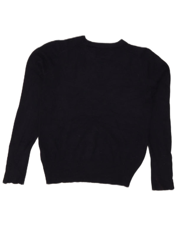 Maglione corto con scollo a barca da donna Zara UK 10 piccolo in viscosa blu navy