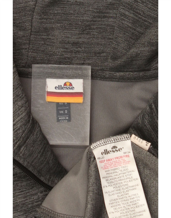 ELLESSE Maglione con cappuccio e zip da uomo piccolo poliestere gessato grigio
