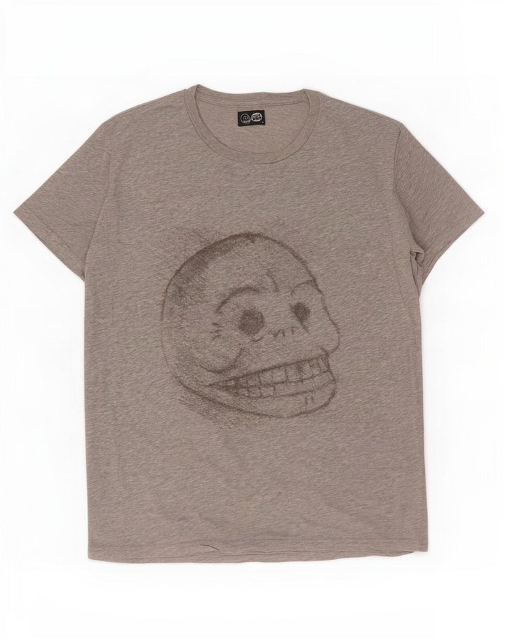 T-shirt grafica da uomo Cheap Monday Top in cotone grigio medio