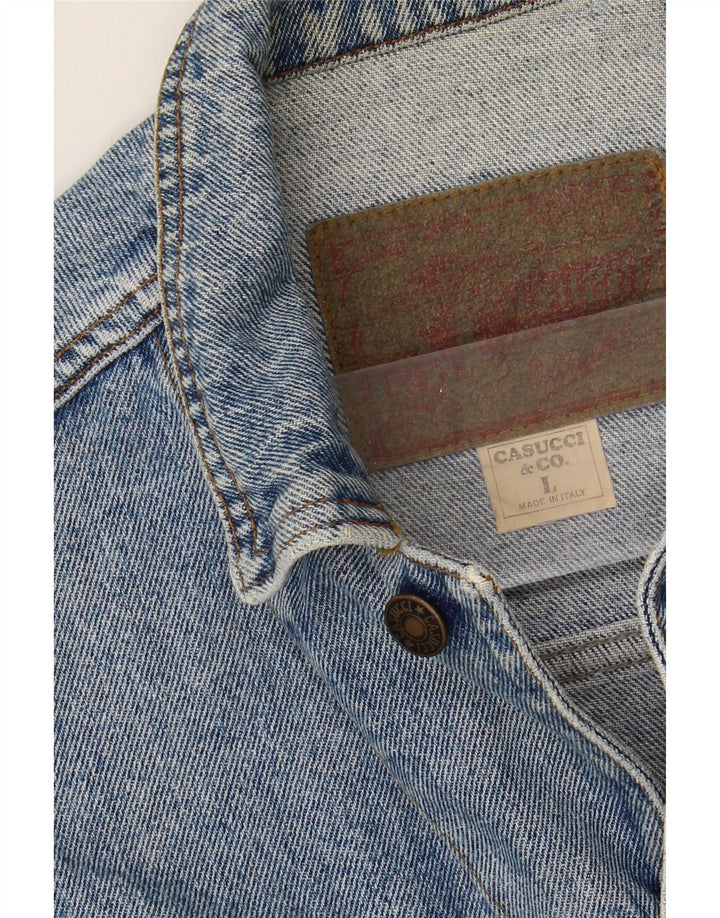 CASUCCI Mens Denim Jacket UK 40 Large Blue Cotton Vintage Casucci and Second-Hand Casucci from Messina Hembry 