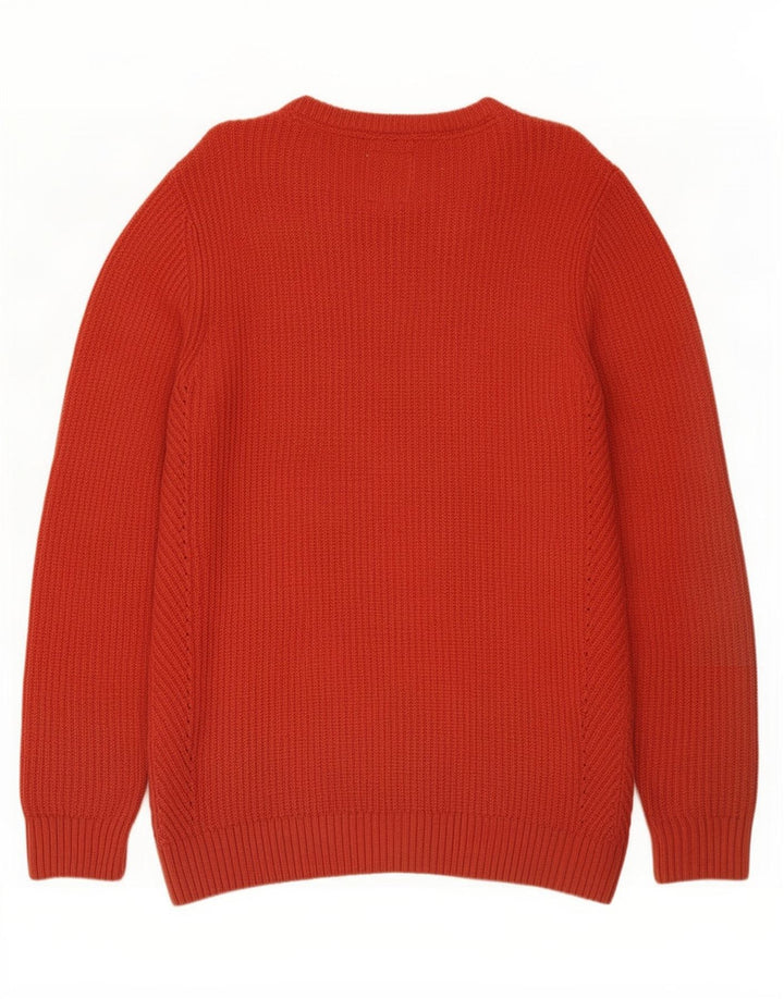 Maglione da uomo con scollo a barca Fat Face in cotone rosso medio