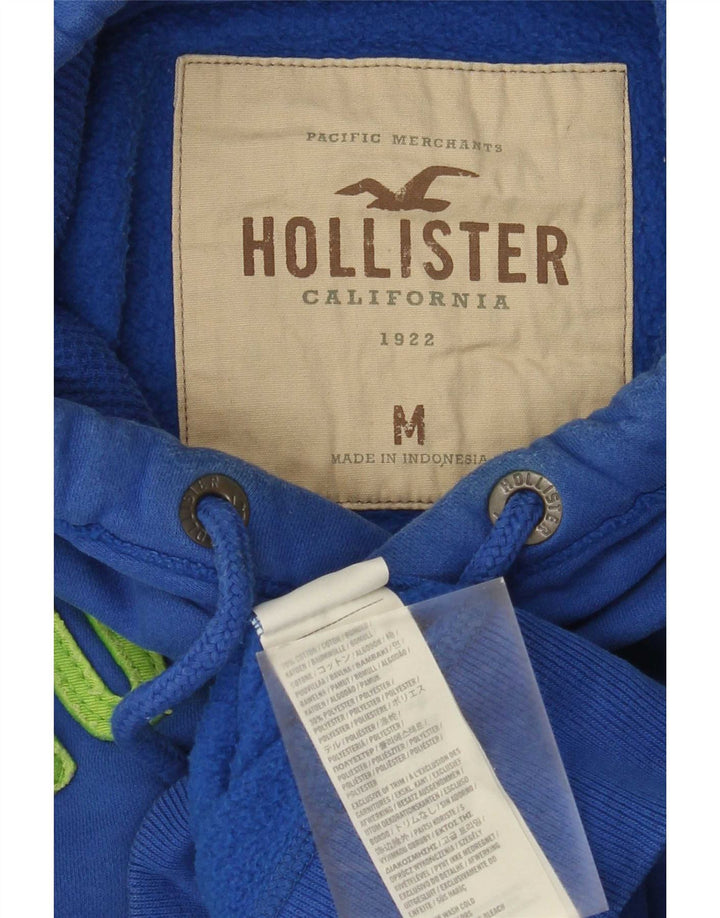 Maglione con cappuccio grafico da uomo Hollister in cotone blu medio