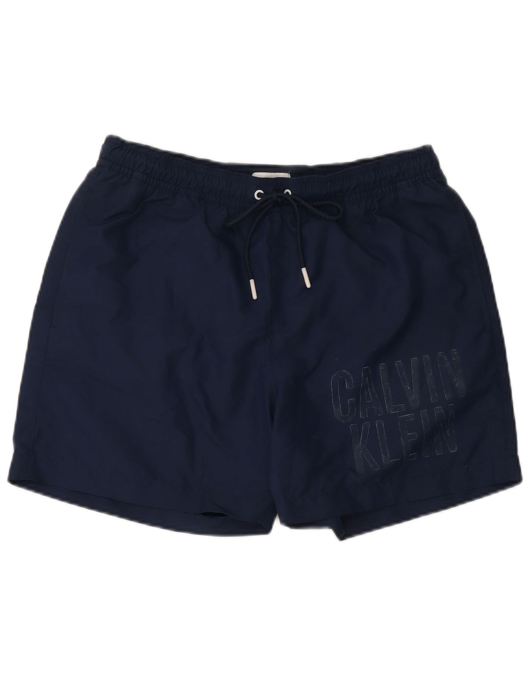 Pantaloncini da bagno grafici da uomo Calvin Klein medio poliestere blu navy