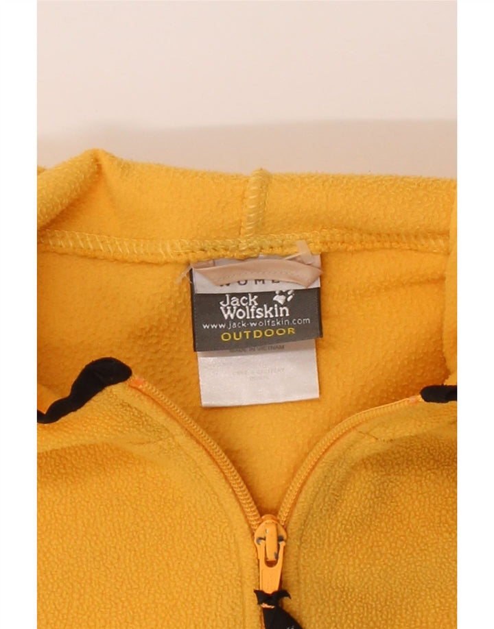 JACK WOLFSKIN Womens Fleece Jacket UK 14/16 Large Yellow Colourblock