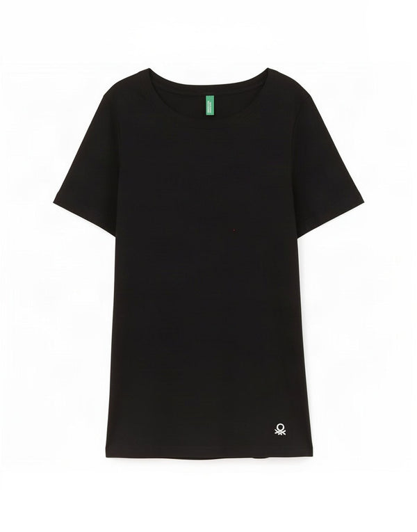 T-shirt da donna Benetton Top UK 8 Small in cotone nero