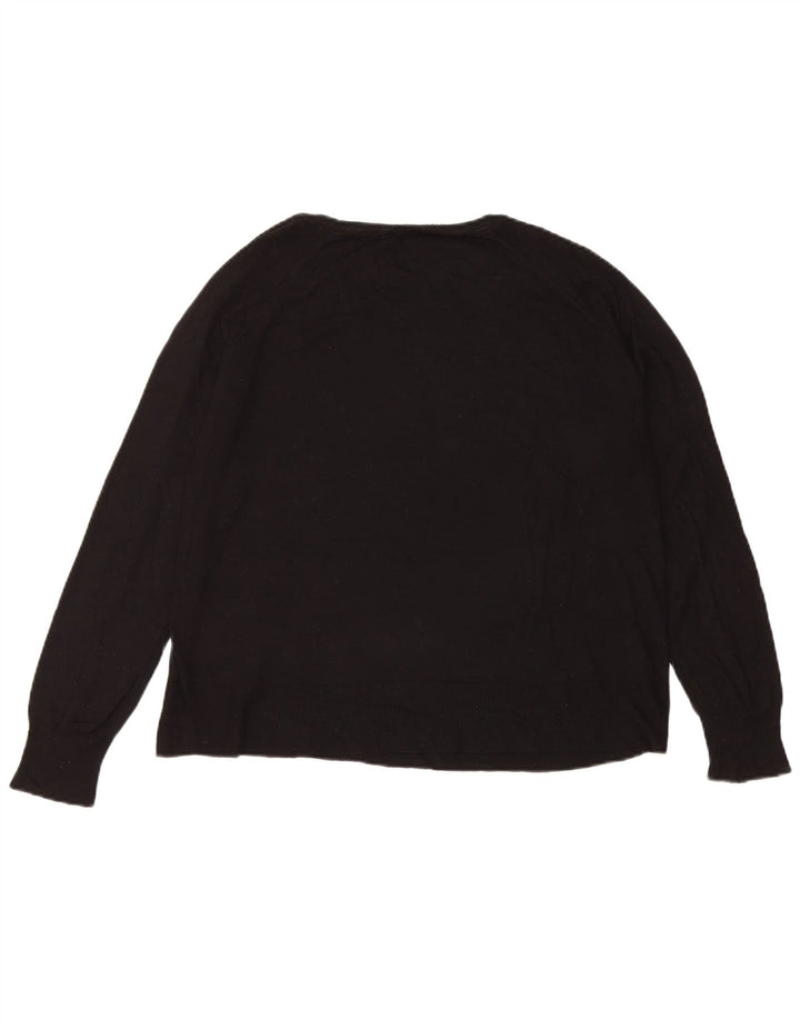 Maglione maglione con scollo a barca da donna Zara UK 14 medio nero