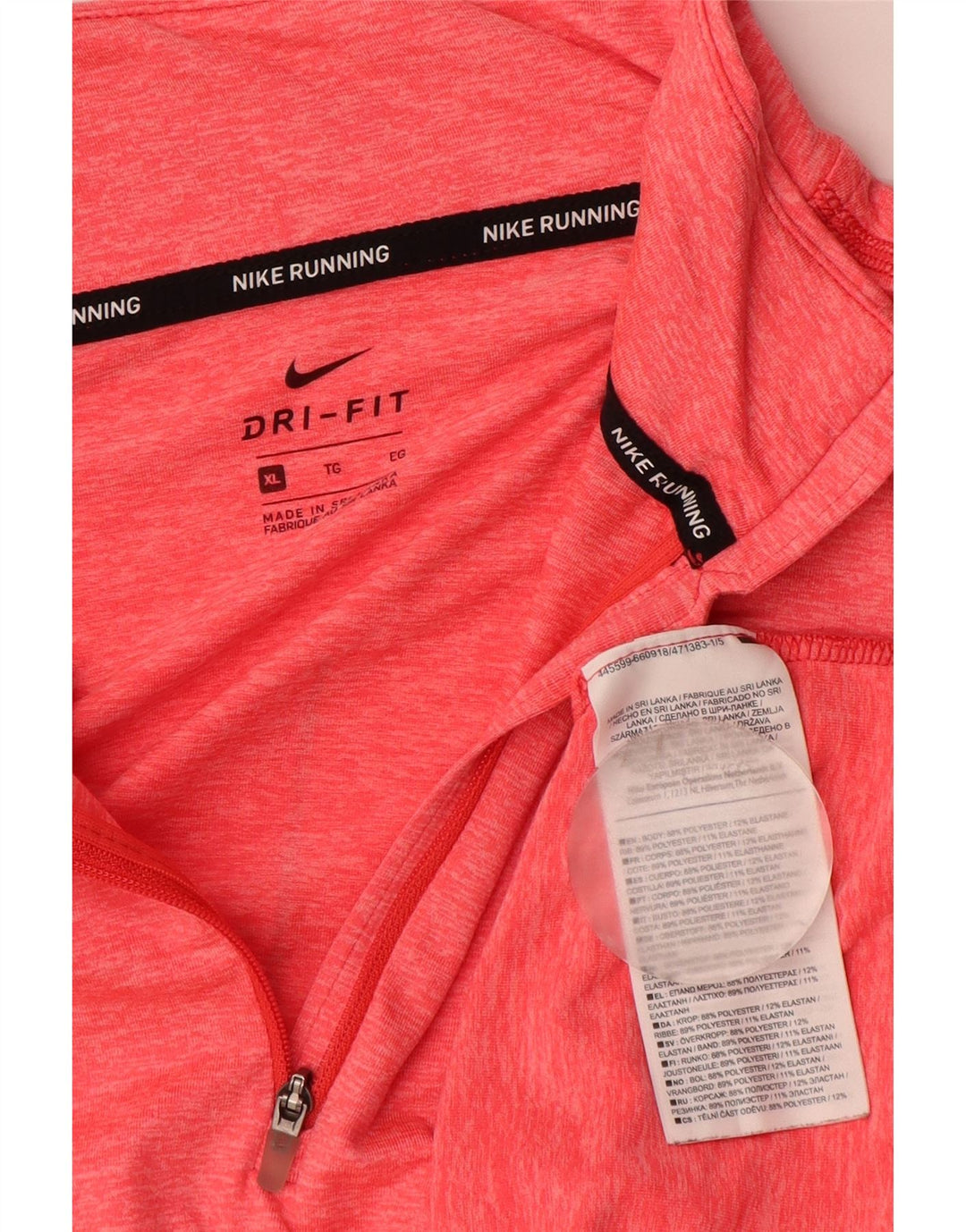 Nike Dri Fit Top manica lunga da donna UK 18 XL Poliestere screziato rosa