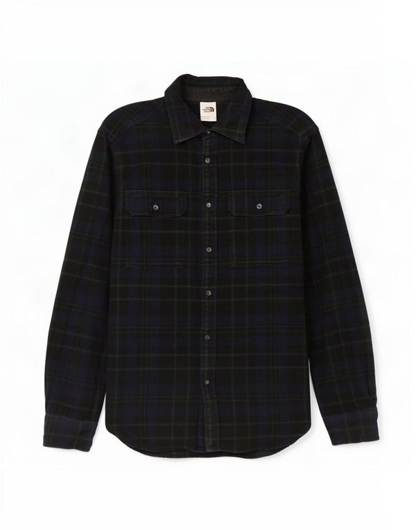 The North Face Camicia da uomo in flanella di cotone a quadri blu navy medio