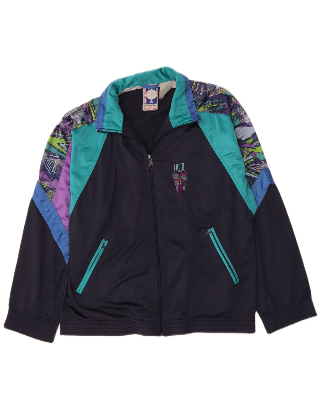 Giacca da tuta da uomo Lotto grande color block blu navy