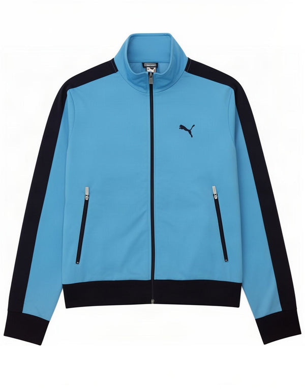 Giacca da ginnastica da uomo Puma Small in poliestere color block blu