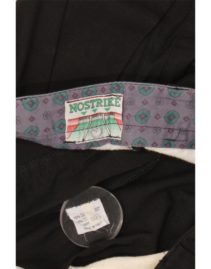 Pantaloni da abito corto da uomo vintage IT 50 Large W32 L25 poliestere nero
