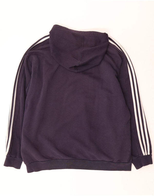 Felpa con cappuccio da uomo Adidas 2XL cotone blu navy