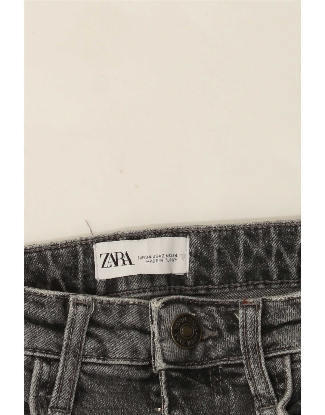 Jeans dritti da donna Zara EU 34 2XS W24 L27 Grigio