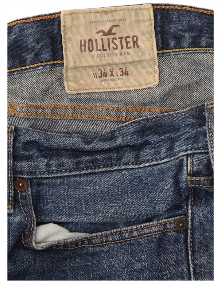 Jeans dritti da uomo HOLLISTER W34 L34 cotone blu