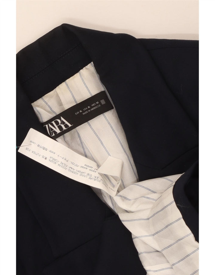 Giacca blazer doppiopetto da donna Zara UK 18 XL blu navy
