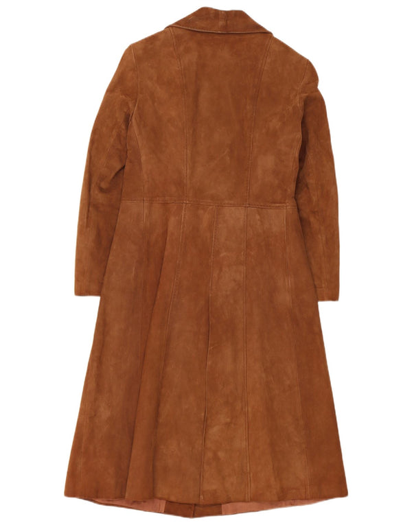 Soprabito vintage da donna in pelle scamosciata IT 44 in pelle marrone medio