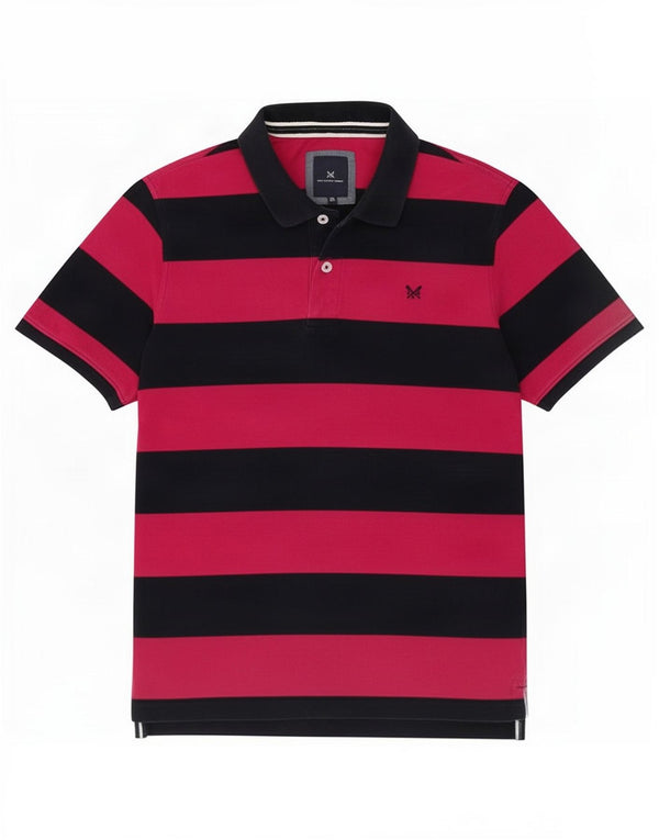 Crew Clothing Polo da uomo XL in cotone a righe blu navy
