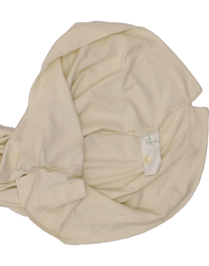 SERGIO TACCHINI Womens Polo Shirt IT 46 Large Off White Vintage Sergio Tacchini and Second-Hand Sergio Tacchini from Messina Hembry 