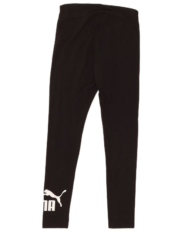 Puma Womens Graphic Leggings UK 10 Small Black Cotton