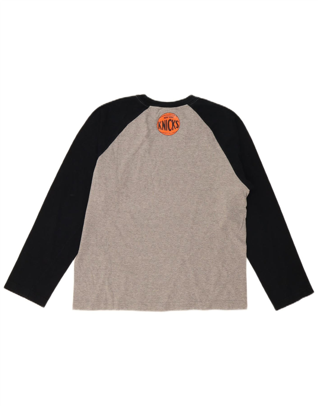 CHAMPION Donna New York Knicks Graphic Top manica lunga UK 14 Grigio medio