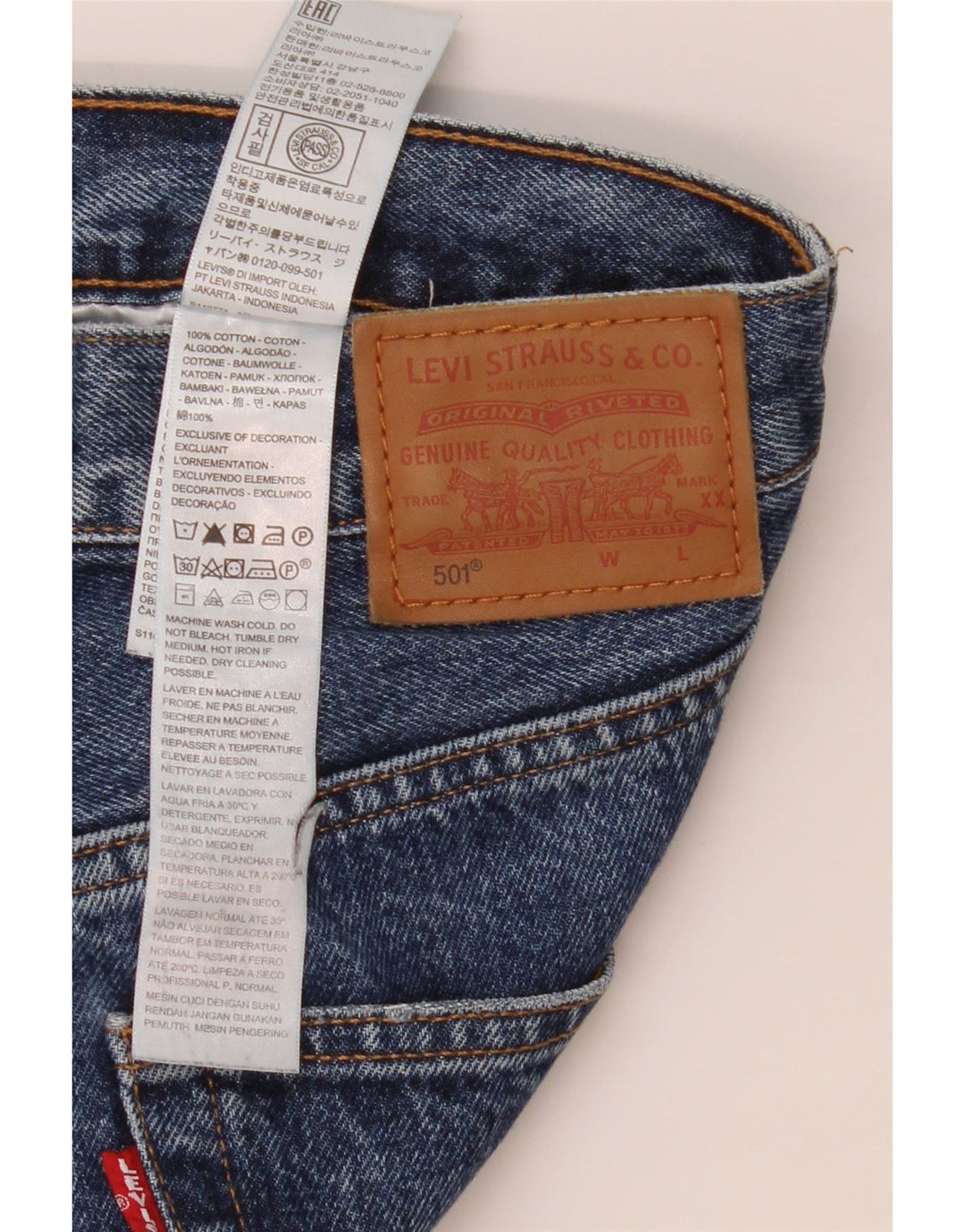 LEVI'S Jeans dritti 501 corti da donna W30 L23 cotone blu