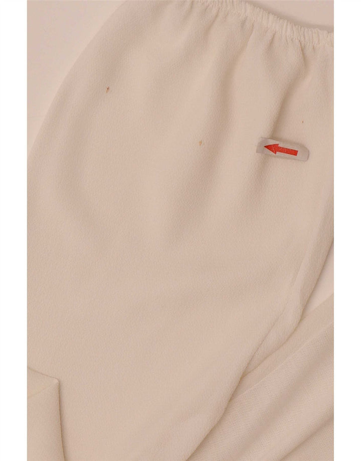 Top corto a maniche lunghe da donna Zara UK 16 Large bianco