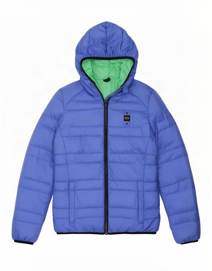 Giacca imbottita con cappuccio da donna Blauer UK 10 Small blu in poliammide