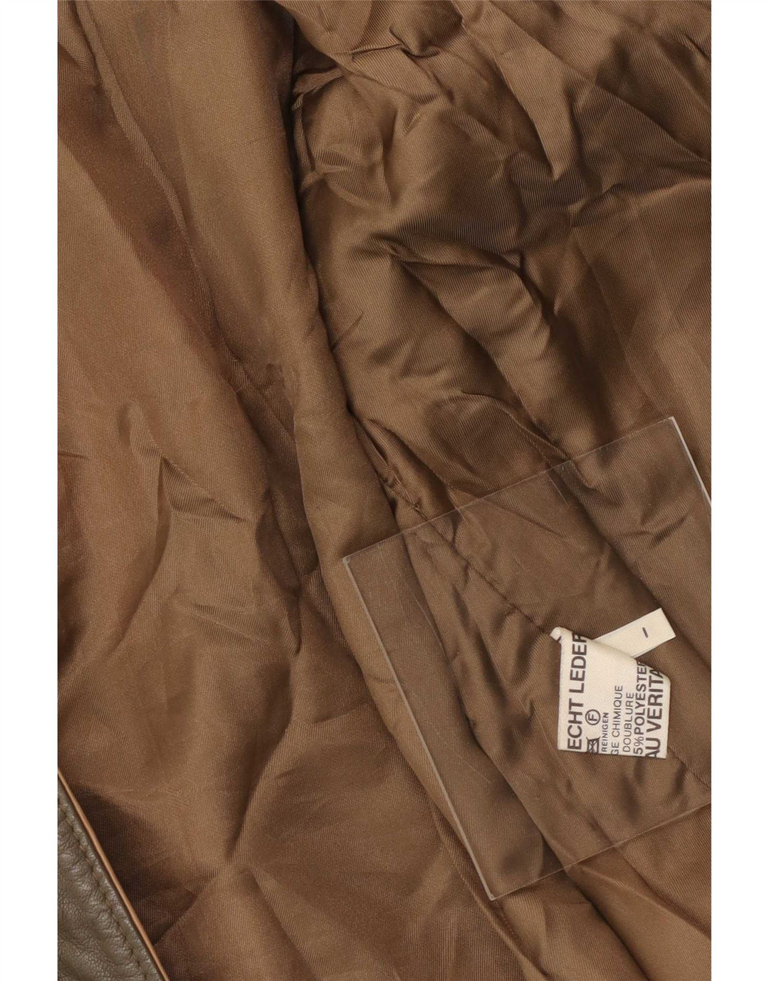 Giacca in pelle vintage da donna EU 44 XL Cachi
