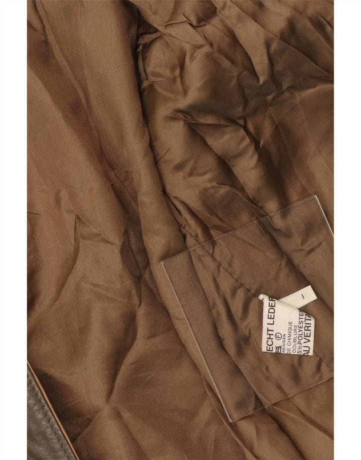 Giacca in pelle vintage da donna EU 44 XL Cachi