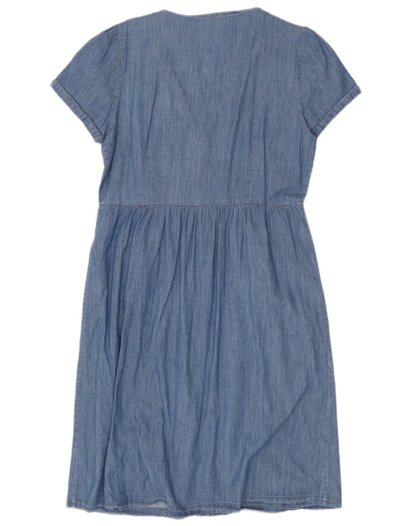 Abito camicia di jeans da donna Oasis UK 16 grande cotone blu
