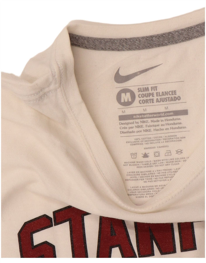 T-shirt grafica NIKE Stanford slim fit da donna, taglia UK 12, colore bianco medio