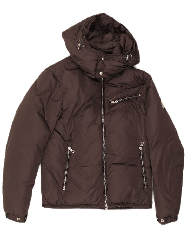 Giacca imbottita con cappuccio da donna Moncler taglia 0 XS in poliammide grigio