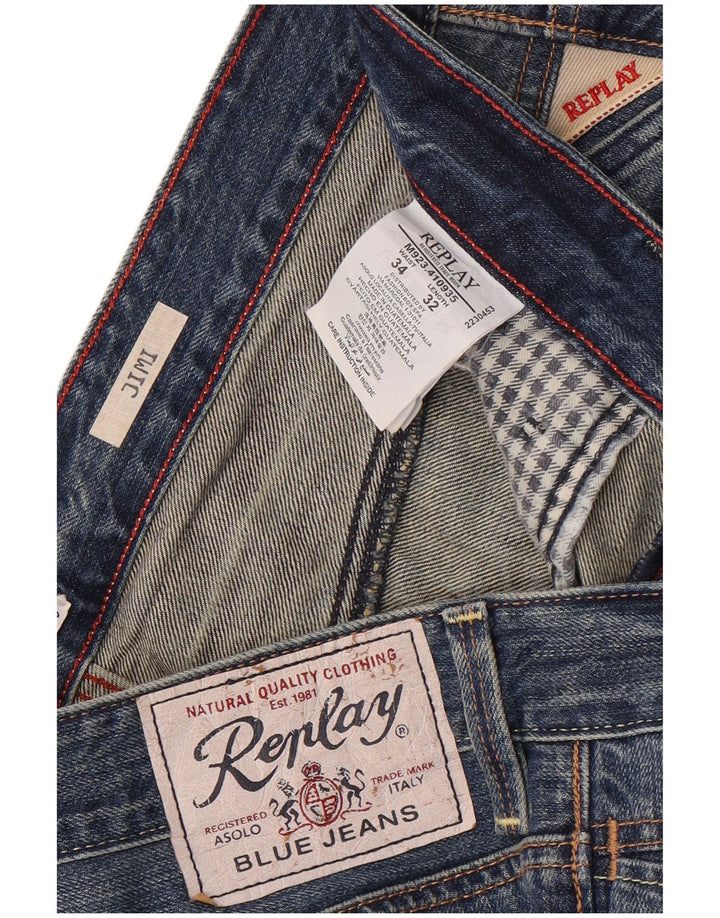 Replay Jeans Jimi Bootcut da uomo W34 L32 in cotone blu