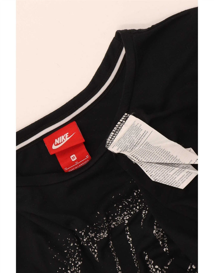 T-shirt grafica da donna Nike Top UK 14 medio nero poliestere